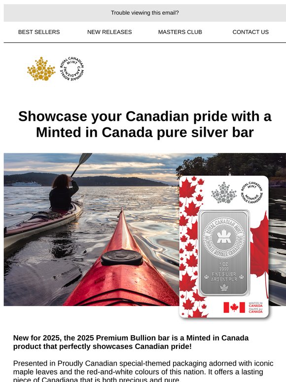 A Minted in Canada silver bar, directly from Canada’s mint