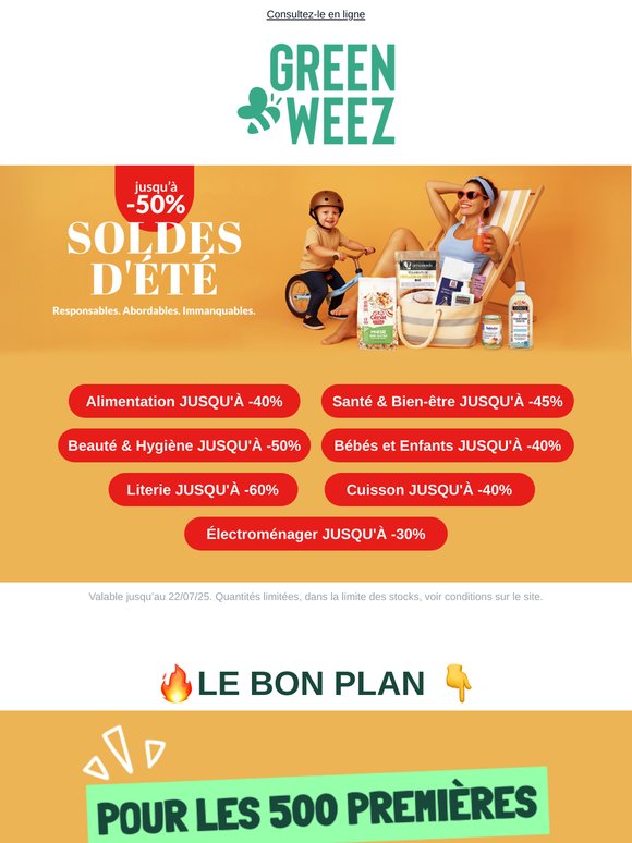 💚 SOLDES jusqu'à -50% | 🏁 Top départ