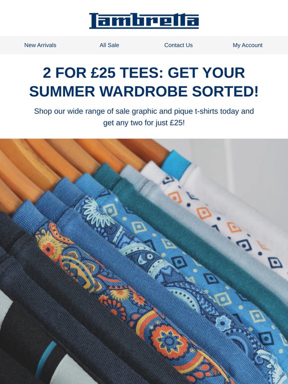 2 For £25 Tees: Get Your Summer Wardrobe Sorted!