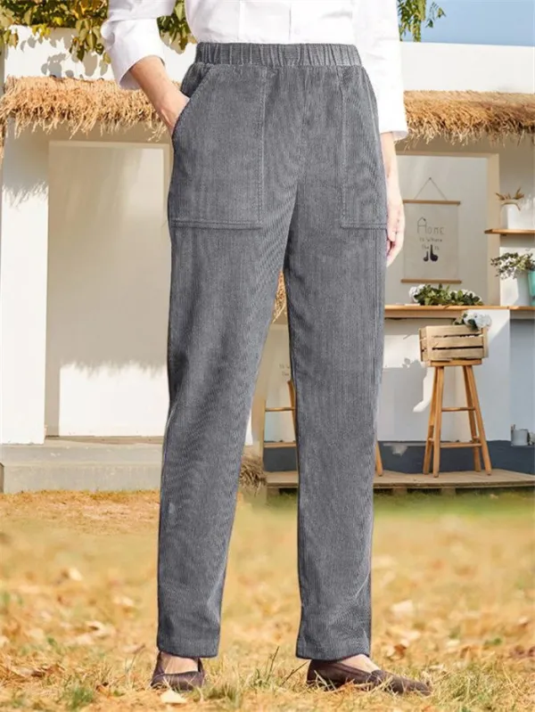 Image of Plain Casual Loose Pants