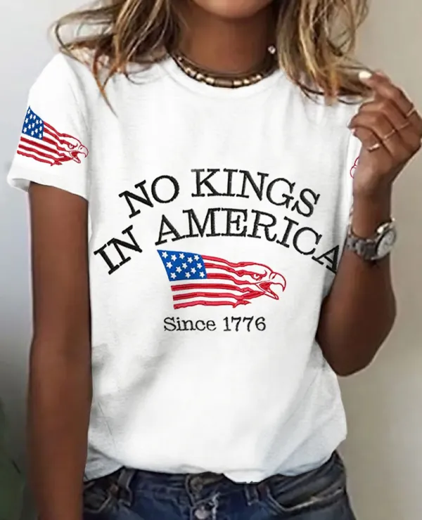 Image of Retro No Kings In America Since 1776 Print T-Shirt
