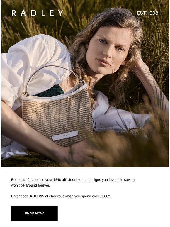 Your 15% off code expires soon