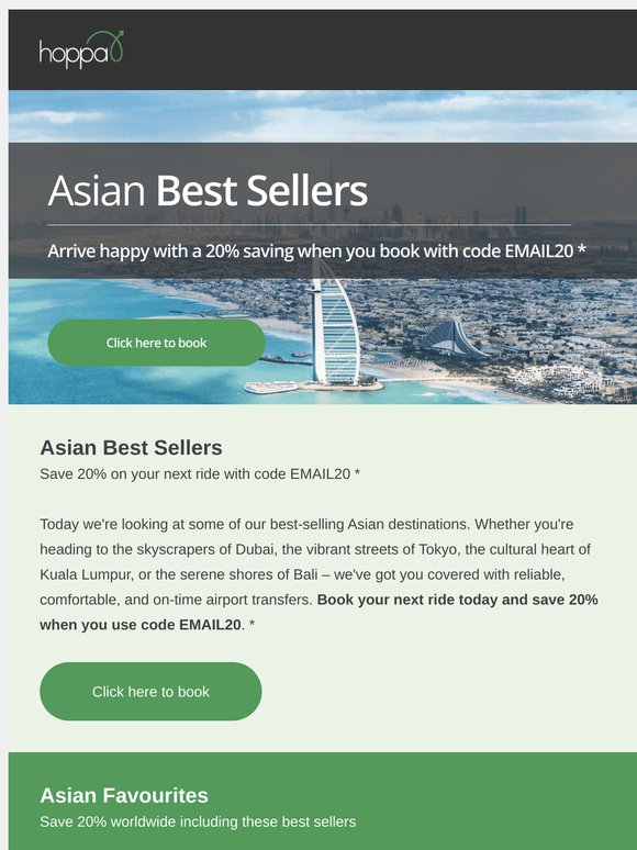 Save 20% on rides all over the world