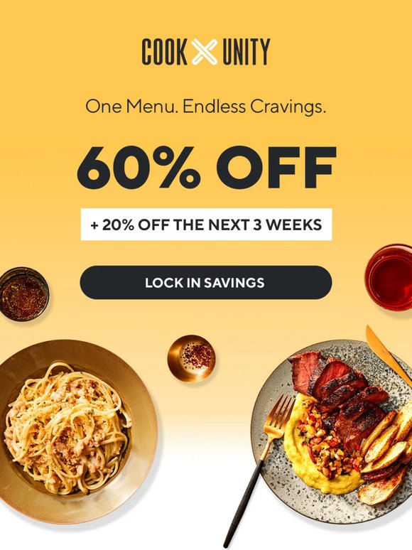 12+ global cuisines. 60% off. 🌍