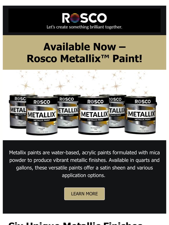 Introducing Rosco Metallix: Six New Metallic Paints ✨