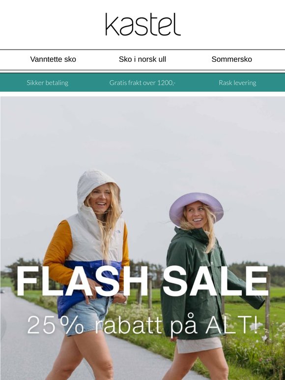 Førstemann til mølla 🏃‍♂️ 25% på hele butikken