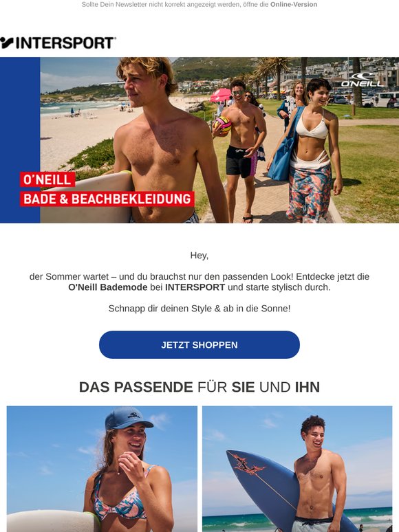 Sommer, Strand, Style – mit O'Neill bei INTERSPORT