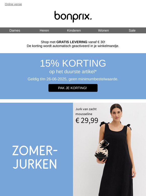 -15% op het duurste artikel