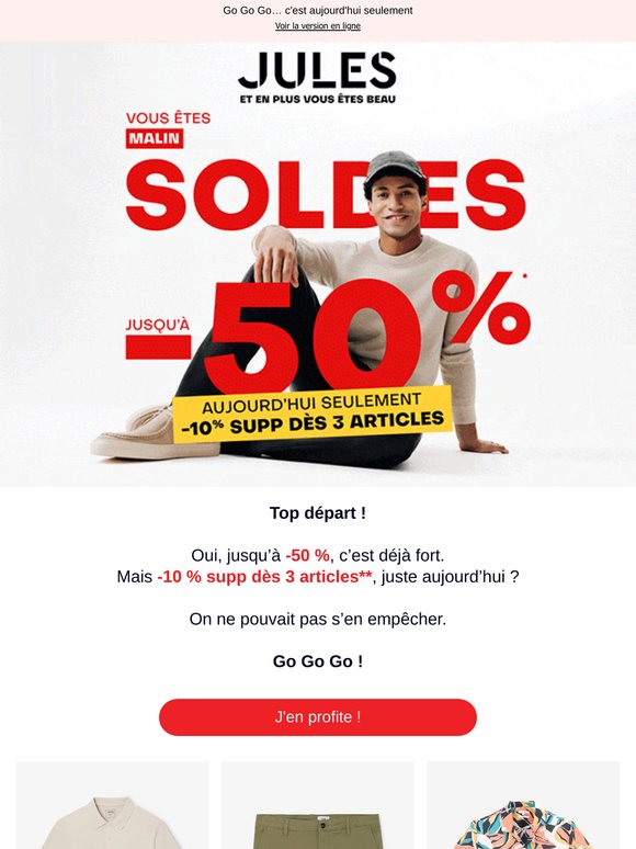 SOLDES 🔴 Jusqu’à -50% + 10% supp dès 3 articles soldés
