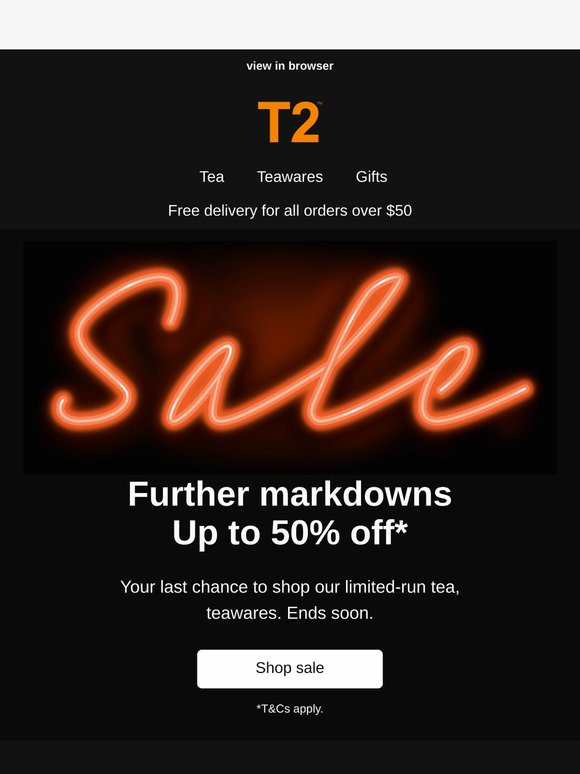 Further markdowns - up to 50% off*