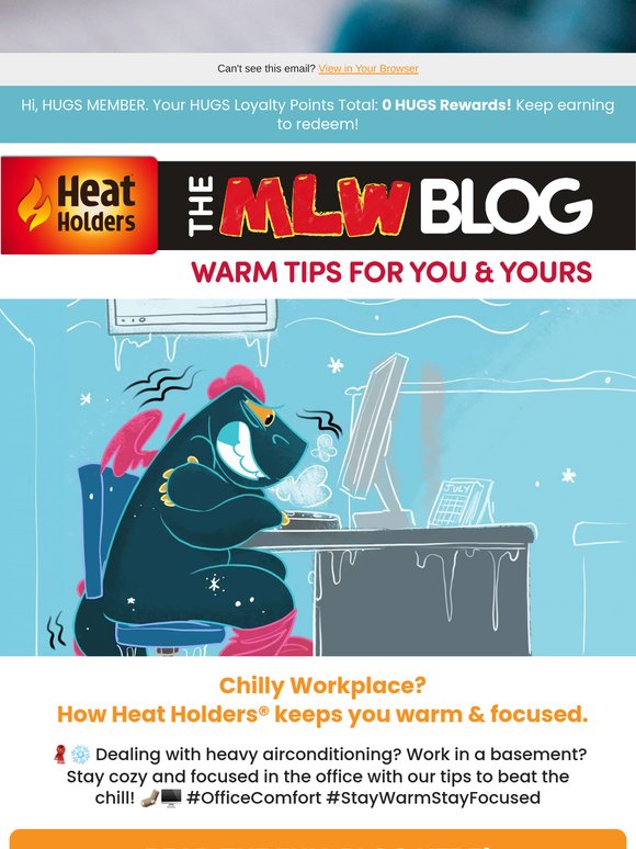 Too much air conditioning, ? Stay warm at work.🔥🏢