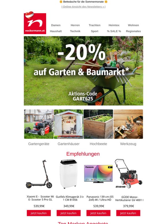 Gartenparty! -20% auf Garten & Baumarkt 🪴