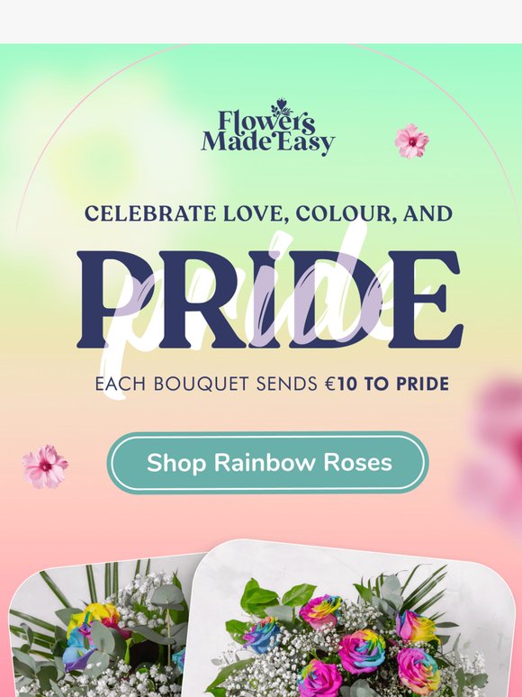 Support Pride with Rainbow Roses  🌈