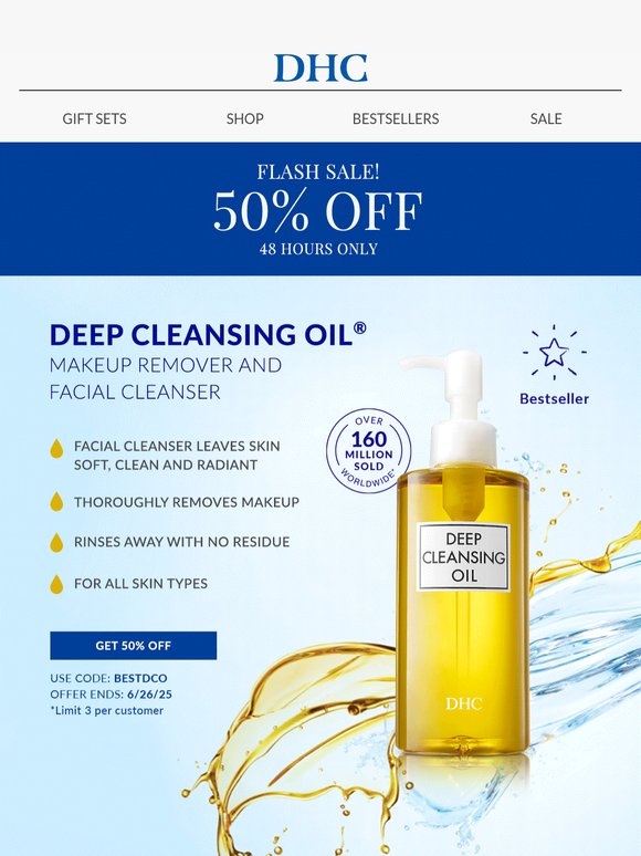 ENDS TODAY: 50% on Bestselling Deep Cleansing Oil 🌟!