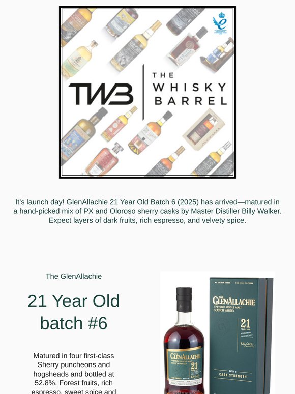 Just Landed: GlenAllachie 21 Year Old Batch 6 (2025) 🌟