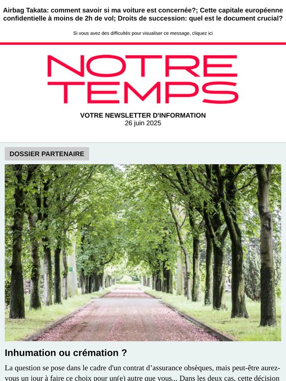 📌 ALD, cures thermales… Ces soins bientôt moins bien pris en charge?; Impots.gouv.fr désormais accessible uniquement avec la double authentification ; Tchat héritage: c’est ce jeudi!