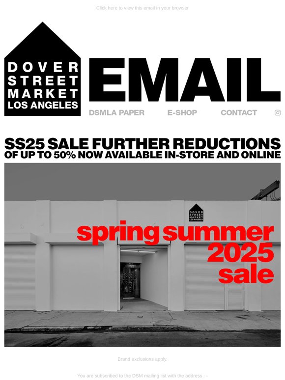 SS25 Sale further reductions of up to 50% now available in-store and online