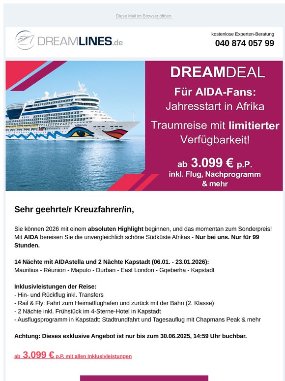 REDUZIERT: AIDAstella zum limitierten Sonderpreis!
