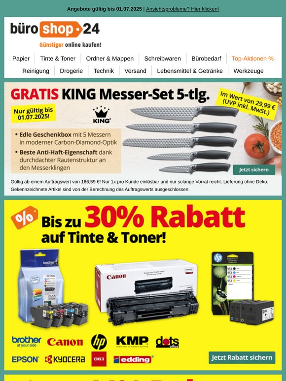 ✔ Herr —: Jetzt bis zu 30% Rabatt auf Tinten & Toner sichern!