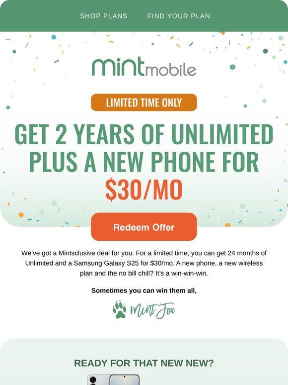 Get a new phone plus no phone bill until 2027