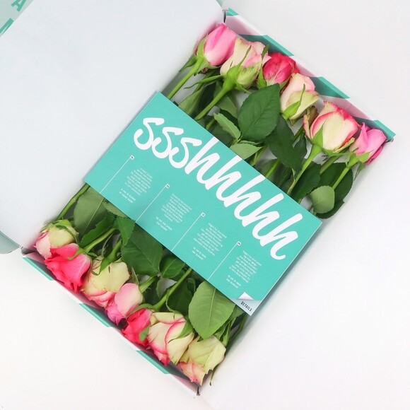Rosenbox 12 Frische Rosen Rosa
