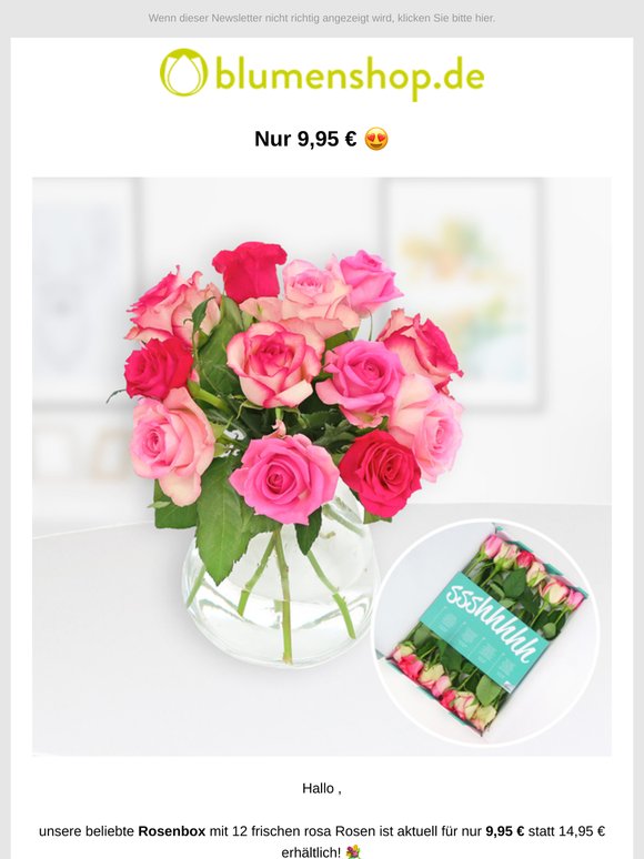 Nur 9,95 € für 12 rosa Rosen, ! 💖