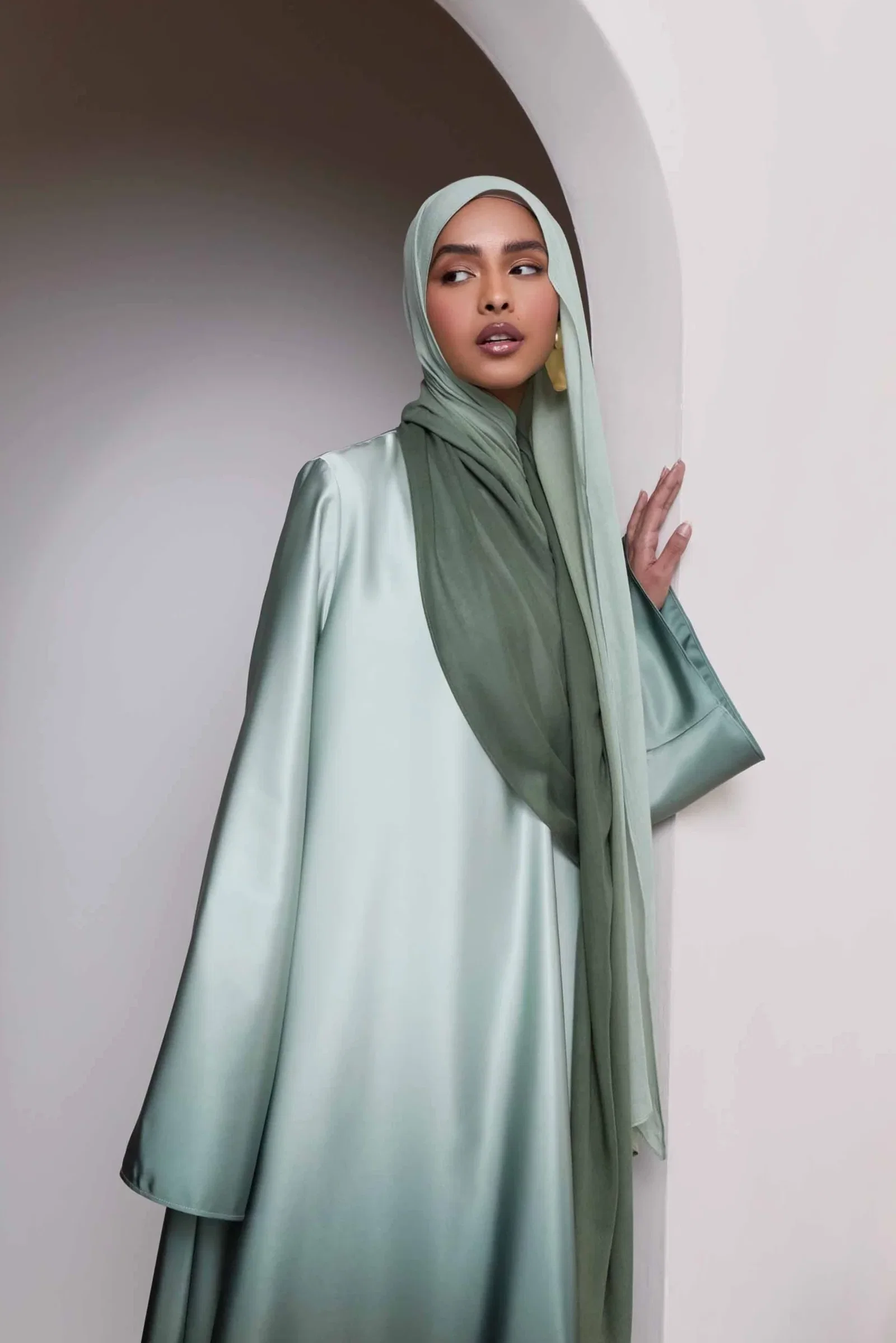 Image of Ombre Modal Hijab - Dark Olive