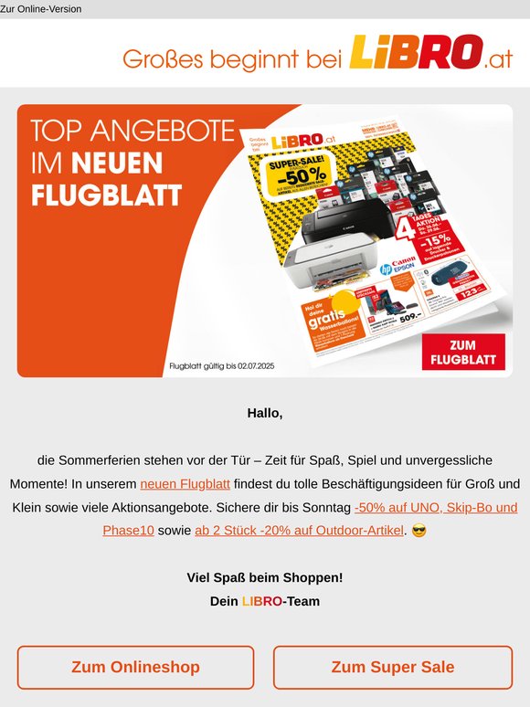 Spiel, Spaß & Ferienideen – jetzt im neuen Flugblatt! 😎