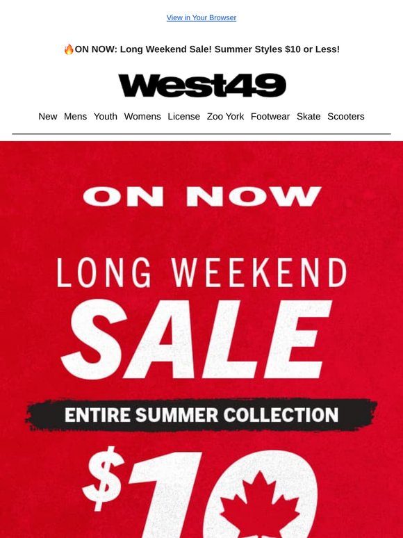 🔥ON NOW: Long Weekend Sale! Summer Styles at $10 or Less!