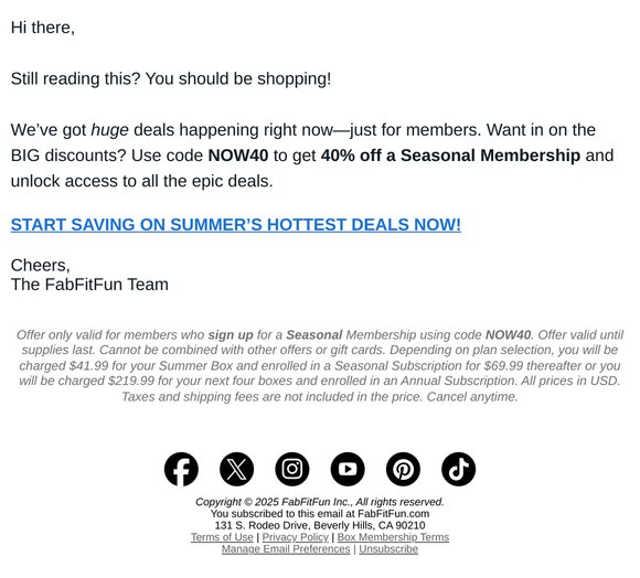 40% Off Just In Time For FFF Week