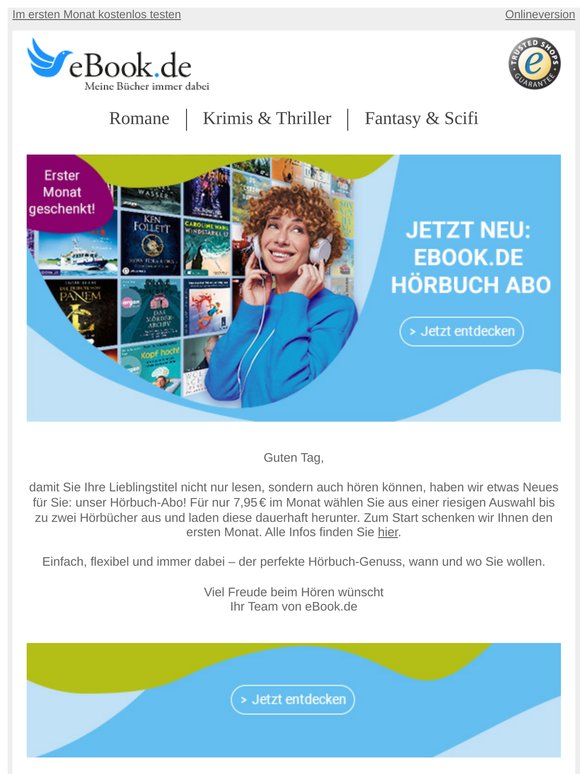 Entdecken Sie unser neues Hörbuch Abo! 🎧📖