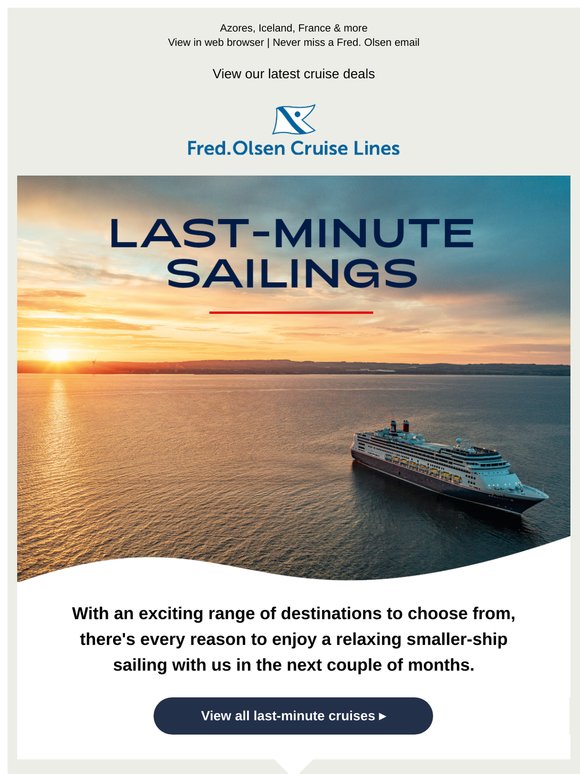 Last-minute sailings from £749pp