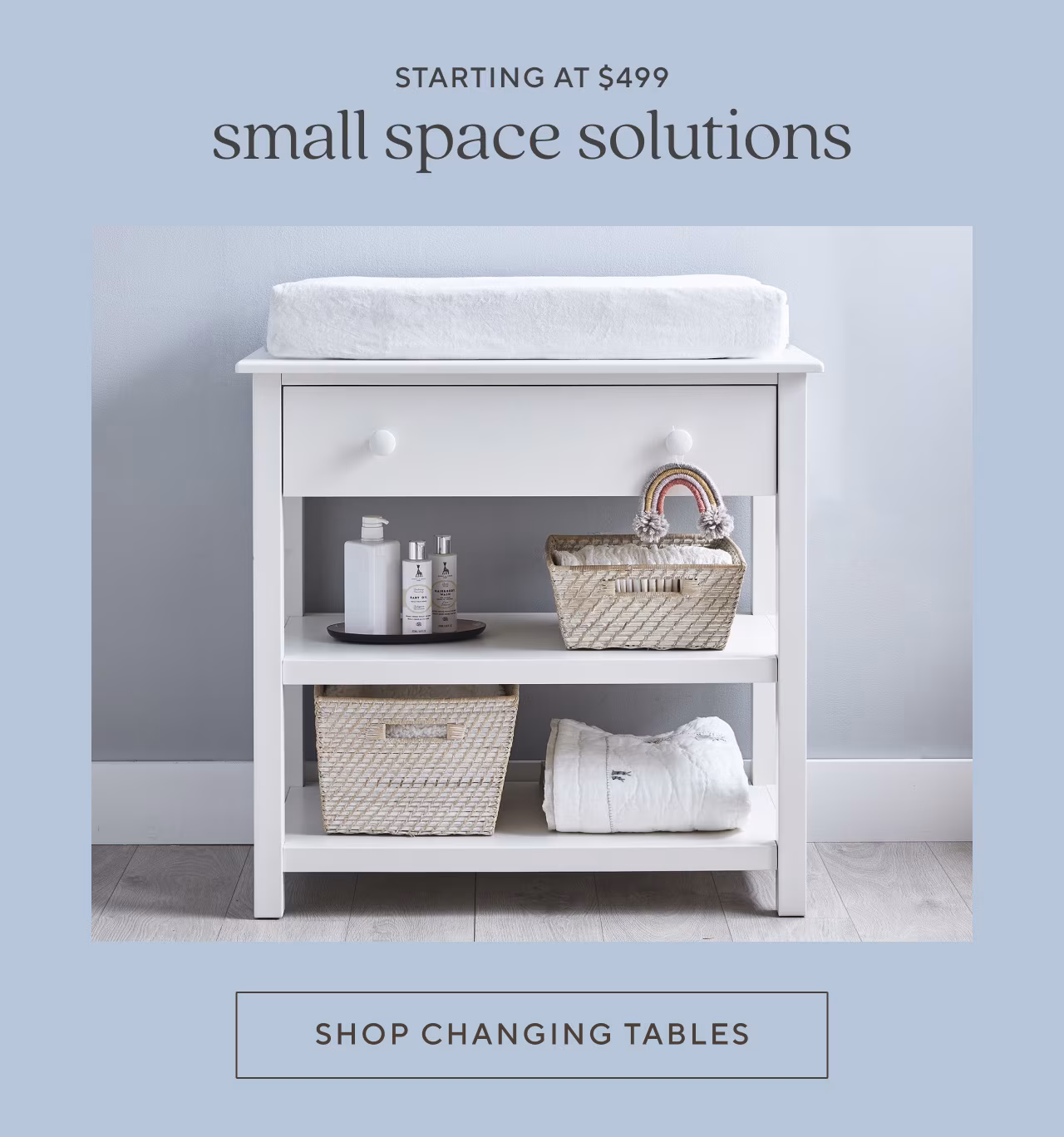 starting at $499. shop changing tables