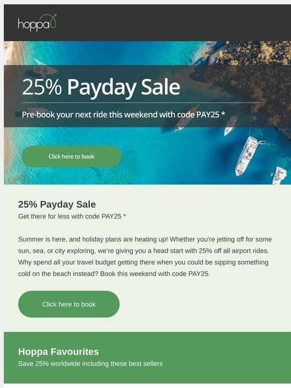 25% Payday savings are here!