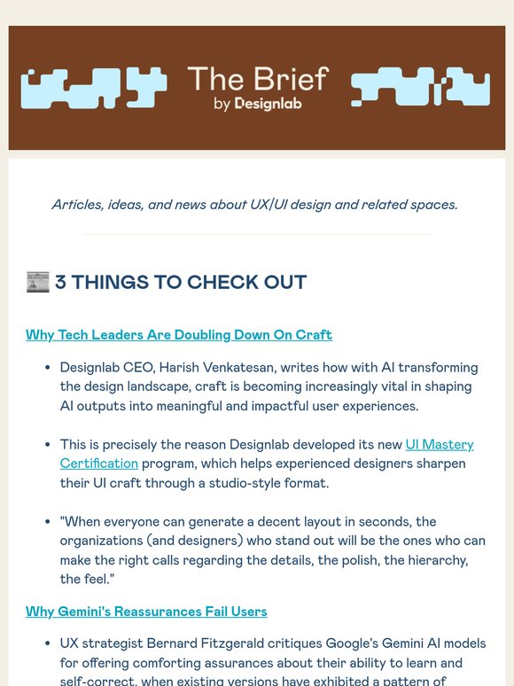 Craft in the age of AI, why Gemini might be lying to you, and more.