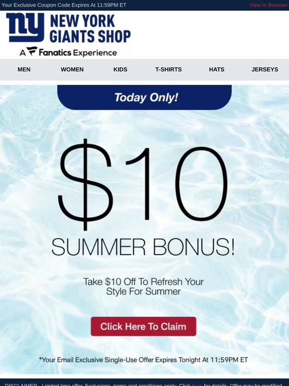 Email Exclusive $10 Off Summer Savings For You!