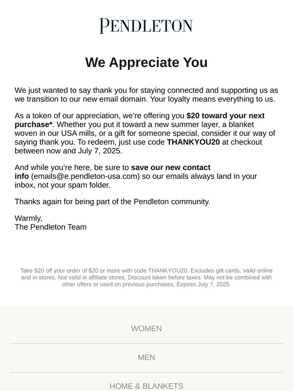 Here’s $20 to Spend on Us