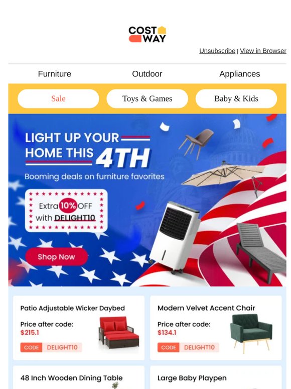🇺🇸 Light Up Your Home This 4th | Extra 10% OFF with DELIGHT10