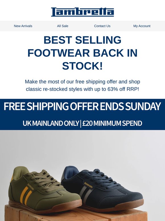 BEST-SELLING FOOTWEAR BACK IN STOCK!