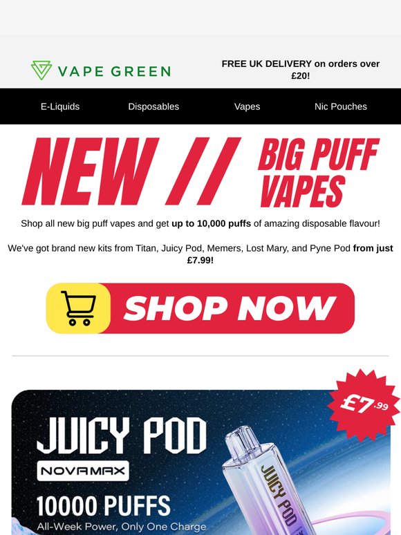 NEW 🔥 10,000 Puffs From £7.99!