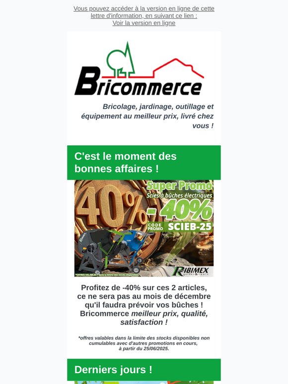 Bonnes nouvelles 10, 15, 20, 40% de remise, c'est l'été !