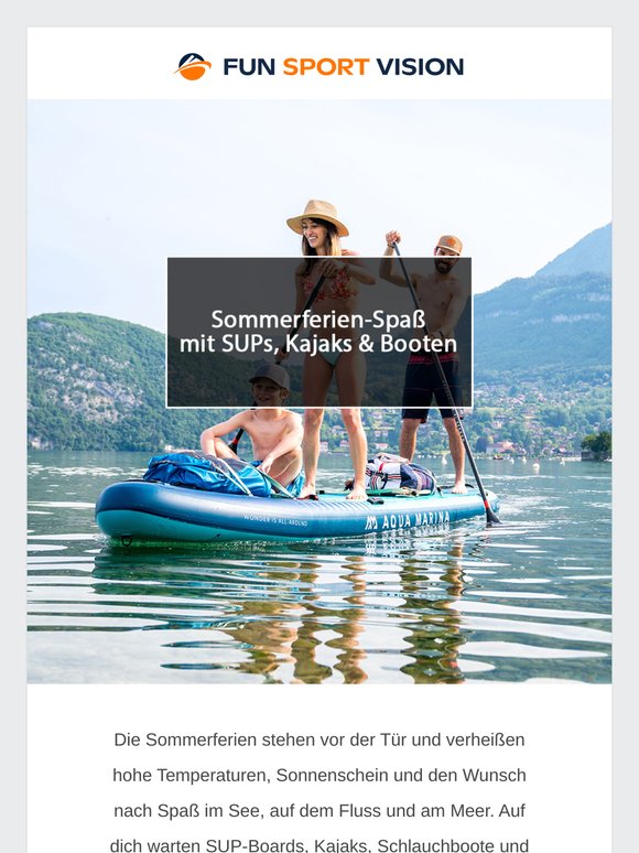 Sommerferien-Spaß mit SUPs, Kajaks & Booten