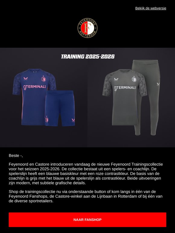 Nu beschikbaar: Feyenoord Trainingscollectie 2025-2026