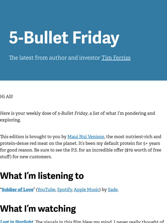 5-Bullet Friday — Minimalist Podcast Gear, Regaining Your Focus with One Question, Beautiful Animation, and More