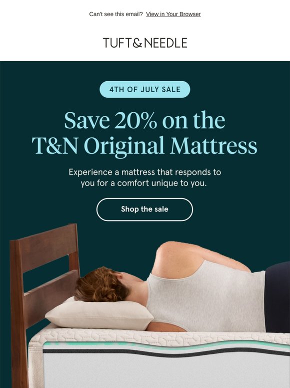 Save 20% on the T&N Original Mattress