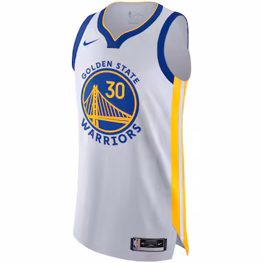  Nike Stephen Curry White  Authentic Jerse...