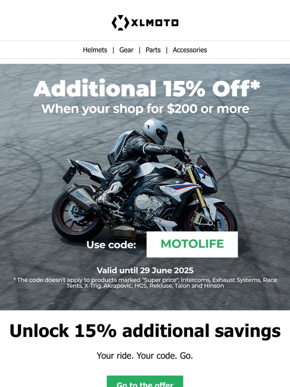 Unlock 15% extra – use code inside
