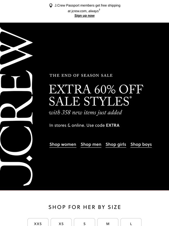 The End of Season Sale is here, with extra 60% off sale styles!