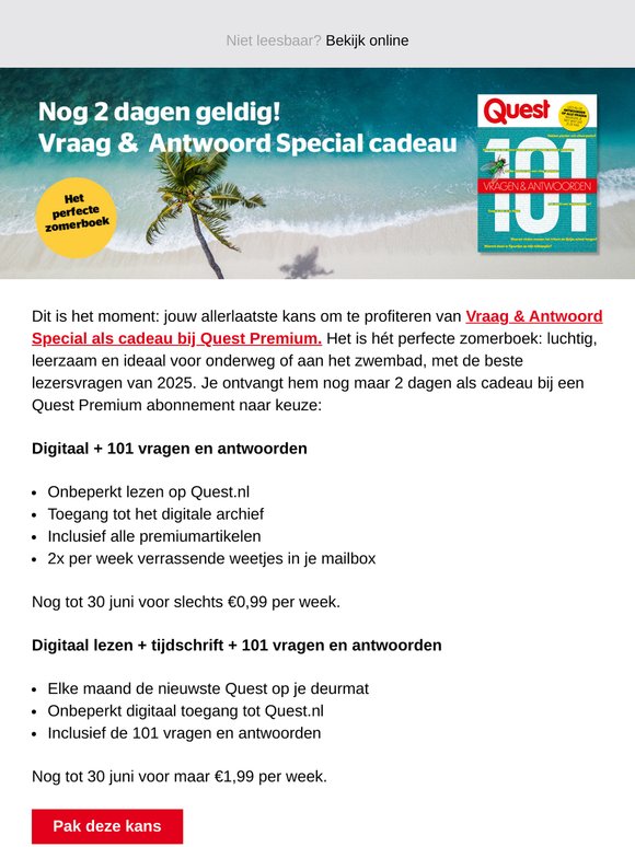 Nog 2 dagen geldig: mis dit cadeau niet