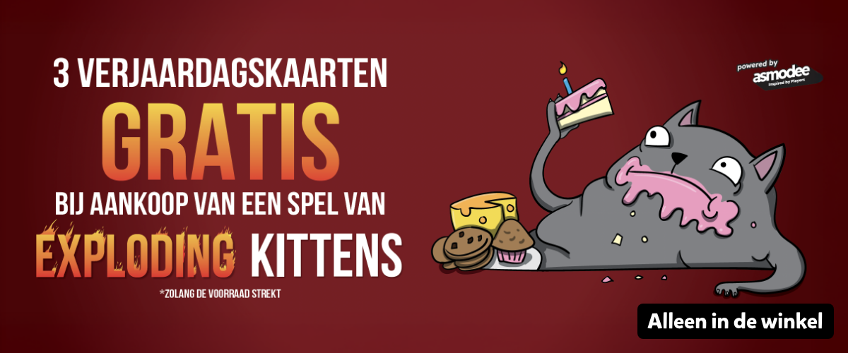GRATIS verjaardagskaarten bij aankoop van Exploding Kittens